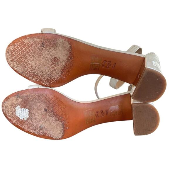 Tory Burch Cecile Ankle Strap Mid Heel Sandals White Size 10 Formal Elegant - Picture 14 of 15